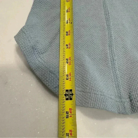 Free People Womens Newbie Ski Lodge Knit Cuff Thermal Henley Top Sz SP Lake Blue - Picture 4 of 11